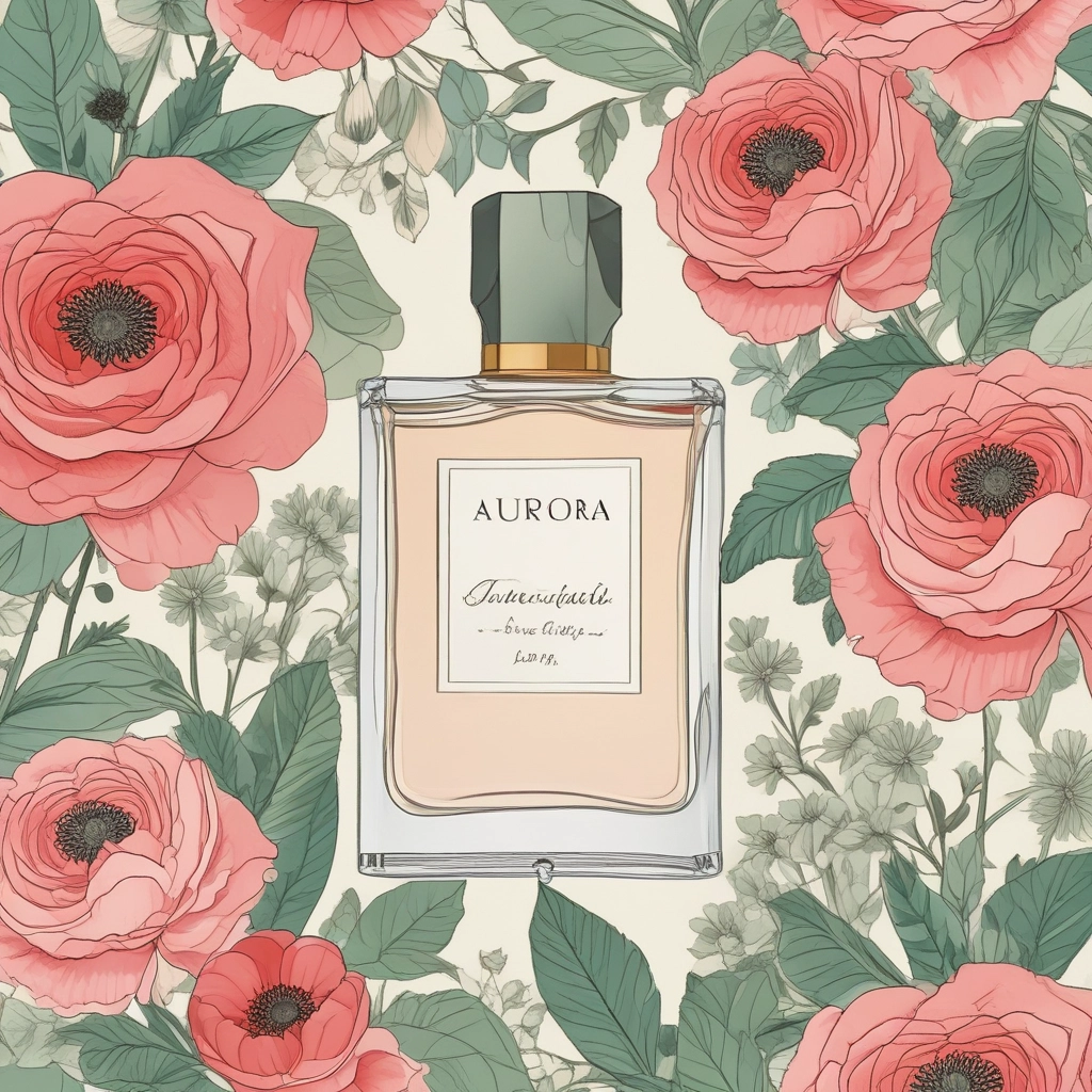 frasco de perfume com flores em volta no site perfume e poesia